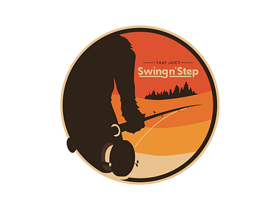 Swing n' Step 2 badge fishing flyfishing retro sticker