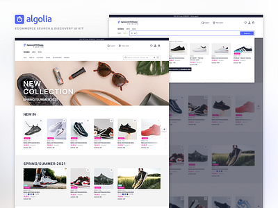 Algolia eCommerce Search & Discovery UI Kit desgin system dis e commerce figma menu navigation product search ui ui kit ux