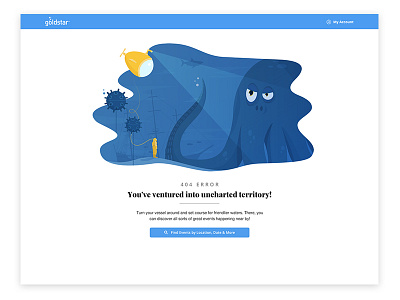 404 Page Concept 404 discover diver error ocean octopus submarine ui ux