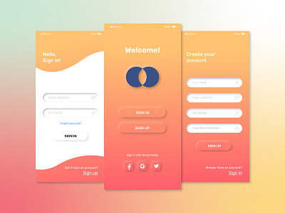 Neumorphic Sign-in & Sign-up Page figma illustration neumorph neumorphism neumorphism ui neuomorphic sign in sign up signin signup ui