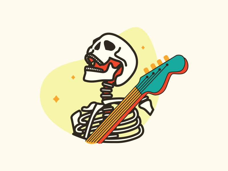 2017 Lyric Show Artwork #3 – When We're Gone drama guitar illustration medieval musical oklahoma plague play show skeleton stage theatre