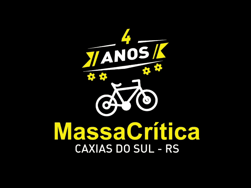 COLAB #MassaCrítica4anos animation badge bicycle bike graphics label mograph motion years