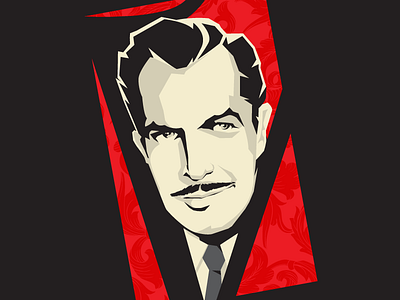 Vincent Price branding celebrity horror illustrator logo portrait vector