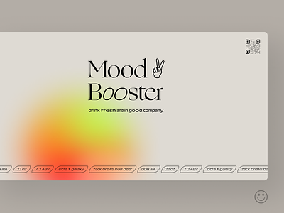 Mood Booster beer beer label graphic design packaging print design typography variable font variable fonts