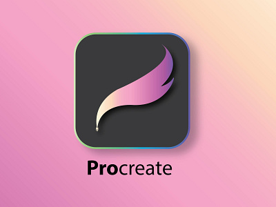 Procreate logo redesign app branding design flat getcreativewithprocreate icon logo minimal procreate procreateredesign