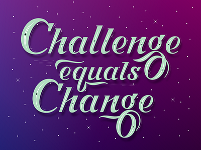 Challenge Equals Change lettering typography