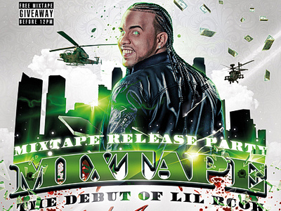 The Mixtape Release Party Flyer - PSD Template design event flyer graphic mixtape music party photoshop psd rap release template