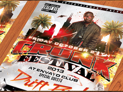The Crunk Festival Flyer - PSD Template crunk festival flyer psd template photoshop design download free music event