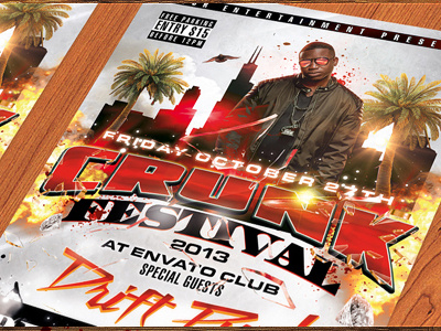 The Crunk Festival Flyer - PSD Template crunk design download event festival flyer free music photoshop psd template