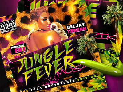 Jungle Fever Music - Mixtape CD Cover (.psd) cover design designs flyer graphic mixtape party photoshop psd template