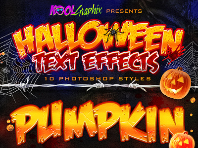 Halloween Text Effects - Photoshop Styles graphic design halloween layer photoshop premium pumpkin styles text effects