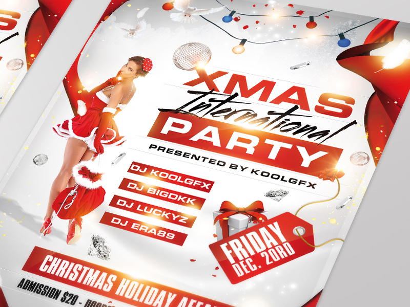 Xmas Club Party Flyer Template xmas christmas club party flyer poster template holidays gift santa clause december