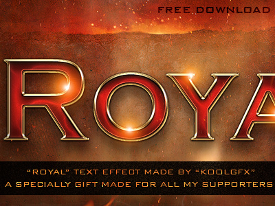 FREE Royal Text Effect adobe design download effect free gfx graphic layer photoshop royal styles text