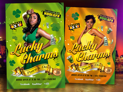 Lucky Charms - St. Patrick's Day Party Flyer lucky charms st patricks day party poster flyer template graphic design print