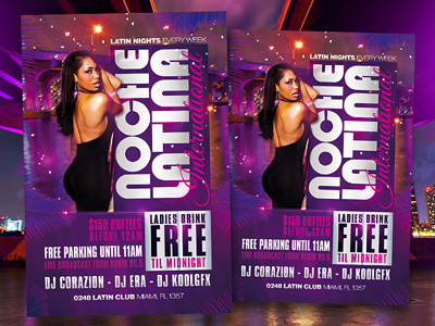 Latin Night - Noche Latina Club Party Flyer Template club download flyer free latin latina night noche party poster psd template