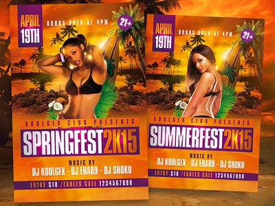 Spring / Summer Fest Party Flyer club fest festival flyer free party photoshop poster psd spring summer template