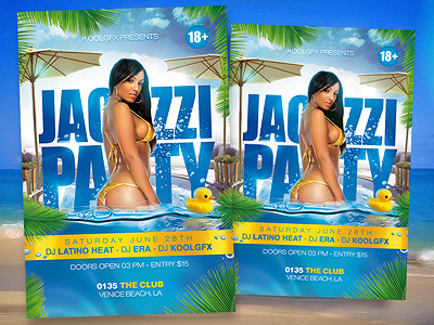 Jacuzzi Party Flyer Template photoshop psd template party flyer poster jacuzzi free club foam spring summer