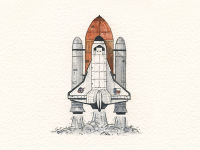 Nasa Space Shuttle illustration nasa space space shuttle texas watercolor