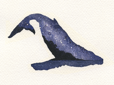 Starry Night - Whale celestial illustration starry night texas watercolor
