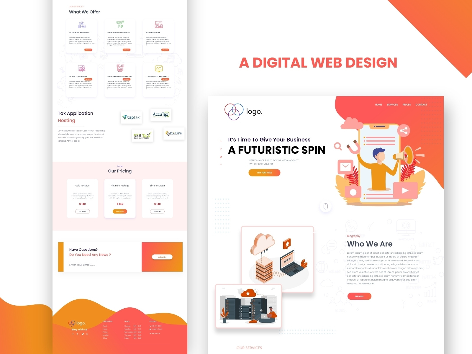 Digital Agency Landing Page Design by riad on Dribbble