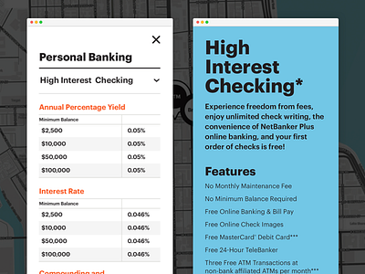 Responsive Bank Website banking big text colorful tables