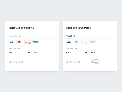 Credit Card Payment credit card drop down ecomm input interaction