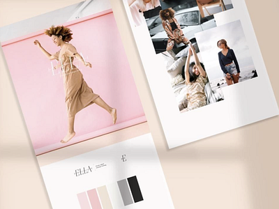 Ella Brand Board branding clothing brand design logo pink