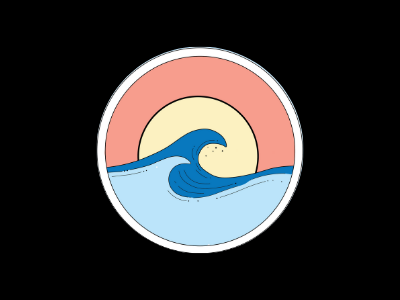 Waves on Sunset Logo Sample branding design graphic design icon illustration logo typography vector