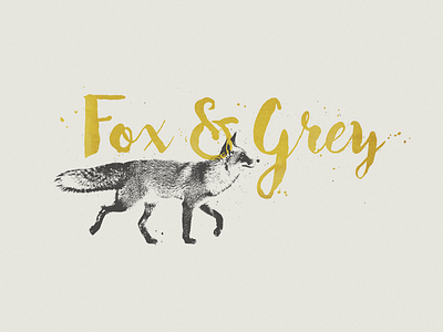 Fox & Grey logomark fox gold grey logo