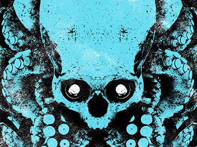 Predatory Glow music festival octopus print skull