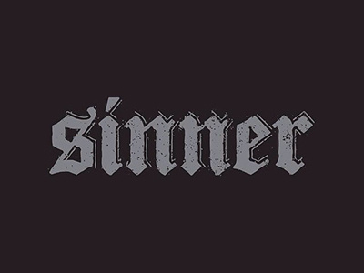 Sinner band logo type typeface