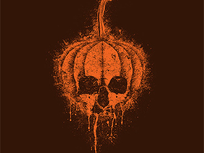 Pumpkin Skull event halloween poster print pumpkin skull