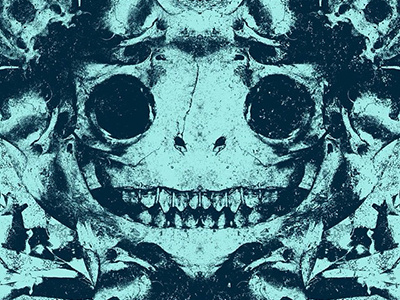 Bottom Feeder music festival print skull