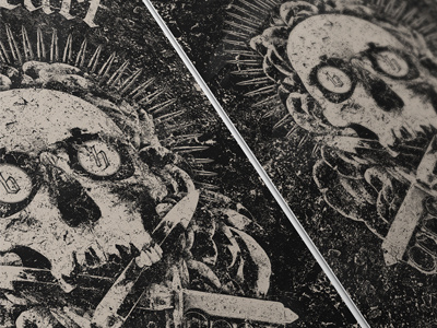 Blackheart apparel art band print skull texture