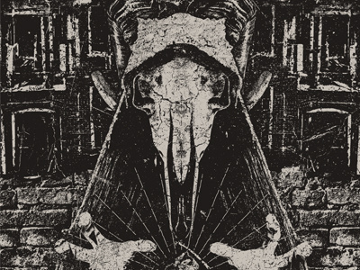 Demon City band music art album art packaging layout skull texture