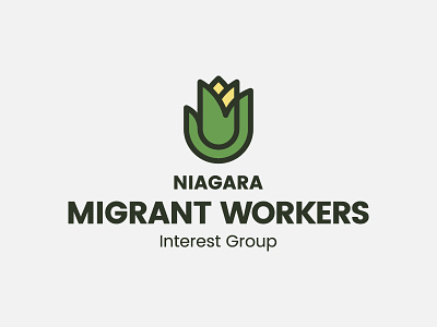 Niagara Migrant Workers Interest Group Logo agriculture brand hand helping identity logo plant