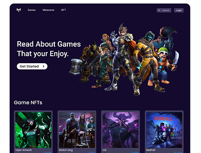 Gaming NFT Landing page fps game gaming graphic design interface ui ui trend ux