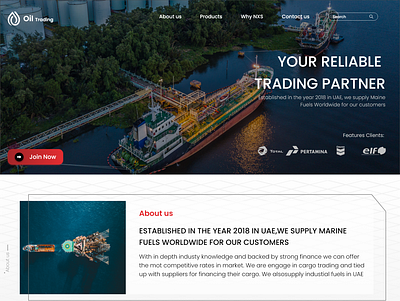 Oil Trading Landing Page 3d branding graphic design motion graphics ui