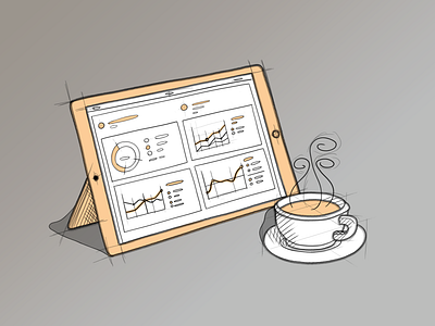 Coffee business design illustration web