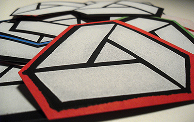 Penrose Triangle screen printing shapes triangles