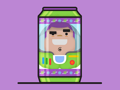 Buzz Light Beer-Front beer beer can character character design design illustration motion design pixar series toy toysjory vector
