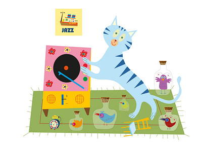 TU GATO ME TIENE CONTENTO illustrator ilustrator