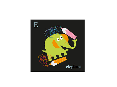 E DE ELEFANTE illustrator ilustración