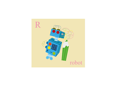 R DE ROBOT illustrator ilustración