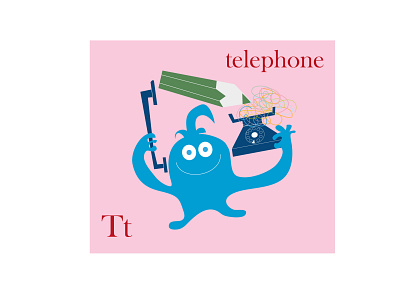 Tt DE TELEFONO... illustrator ilustración