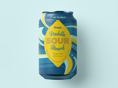 Swizzle Paddle Board Sour | Brand & Packaging adventure alcohol beer beverage brand brand design branding can can design cocktail fun illustration illustrator packaging