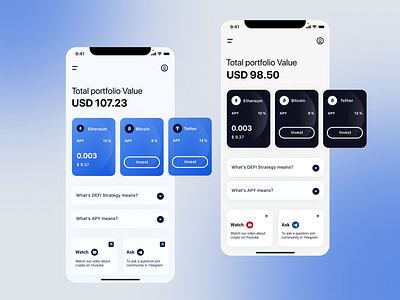 Crypto investment app | Mobile app UX UI design app blockchain crypto cryptocurrency design mobile mobile app mobile app design mobile design token ui