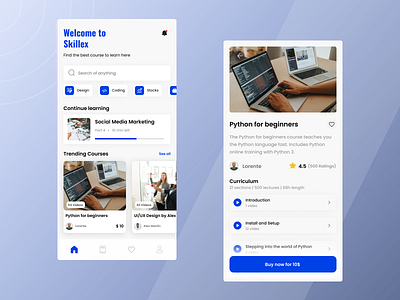 Online Course Mobile App 📚 course edtech lates latest design latest trend online course app ui ui design visual design