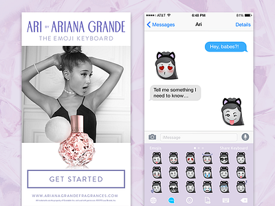 Ari by Ariana Grande Emoji Keyboard - Mobile ari ariana grande emoji keyboard lavender mobile perfume