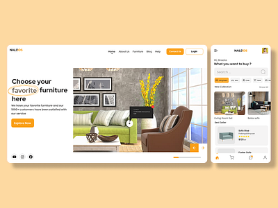 Furniture Website Design 3d animation app branding design furniture graphic design illustration landingpage logo motion graphics ui ux vector web website
